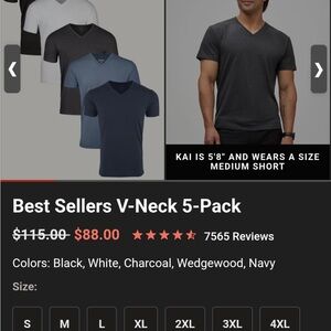 5 pack Fresh Clean Tees brand V neck T-shirts
